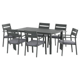 Gardeon Outdoor Dining Set 7 Piece Aluminum Table Chairs Setting Black