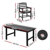 Gardeon 7 Piece Outdoor Dining Set Patio HDPE Table and Chairs Garden Furniture