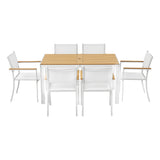 Gardeon 7PCS Outdoor Dining Set Table and Chairs Patio Garden Furniture Bistro Set White