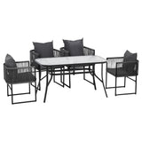 Gardeon 5PC Outdoor Dining Set Table and Chairs Patio Furniture Garden Bistro Set Black