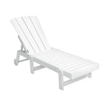 Gardeon Sun Lounge Beach Chair HDPE Adirondack Lounger Patio Outdoor Furniture with Wheels White