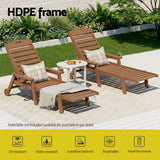 Gardeon Sun Lounge Lounger Beach Chair HDPE Patio Outdoor Furniture with Wheels Brown