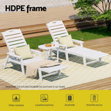 Gardeon 2PCS Sun Lounge Lounger Beach Chair HDPE Patio Outdoor Furniture with Wheels White