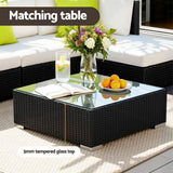 Gardeon 8-Piece Outdoor Sofa Set Wicker Couch Lounge Setting Cover