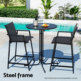 Gardeon Outdoor Bar Table Round Folding Desk Top 109cm Patio Furniture Black