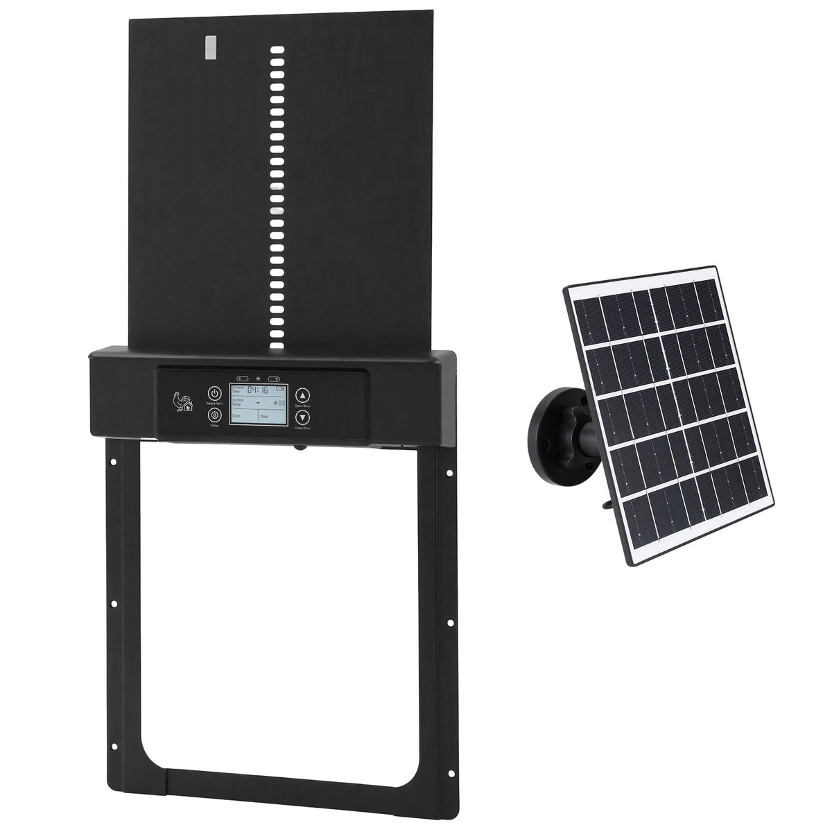Giantz Automatic Chicken Coop Door 37cm Solar Powered Smart App Control Black