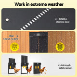 Giantz Automatic Chicken Coop Door 37cm Solar Powered Smart App Control Black