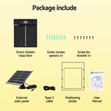 Giantz Automatic Chicken Coop Door 37cm Solar Powered Smart App Control Black