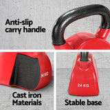 Everfit 24kg Kettlebell Weightlifting Bench Dumbbells Kettle Bell Gym Home