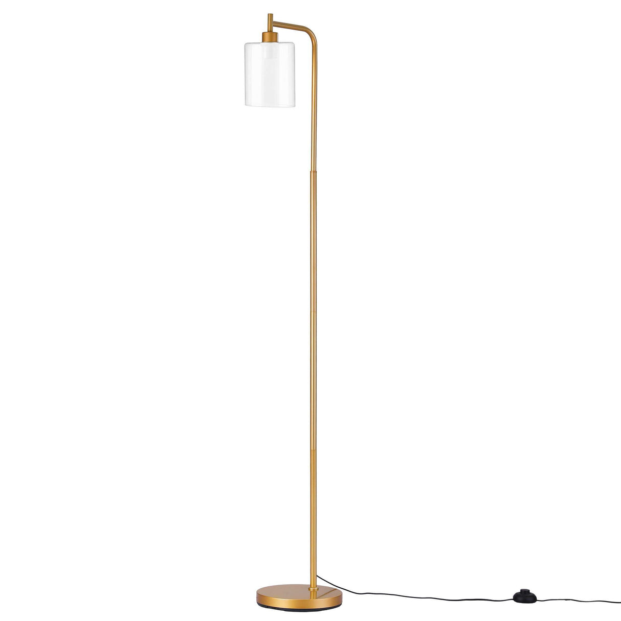 Artiss Floor Lamp Modern Industrial Standing Light with Clear Glass Shade, GoldMetal Tall Lamp for Living Room, Bedroom & Office, Anti-Tipping Weighted Base & Foot Switch (Bulb Not Included)