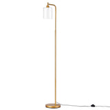 Artiss Floor Lamp Modern Industrial Standing Light with Clear Glass Shade, GoldMetal Tall Lamp for Living Room, Bedroom & Office, Anti-Tipping Weighted Base & Foot Switch (Bulb Not Included)