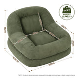 Artiss Armchair Floor Chair Couch Recliner 1 Seater Cloud Chaise Lounge Corduroy Green