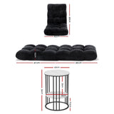 Artiss Sofa Bed Floor Lounge Recliner Foldable Chair & Side Table Bundle