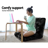 Artiss Sofa Bed Floor Lounge Recliner Foldable Chair & Side Table Bundle