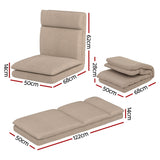 Artiss 2XFloor Chair Sofa Linen Beige