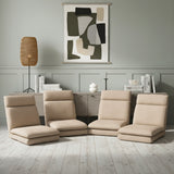 Artiss 4XFloor Chair Sofa Linen Beige