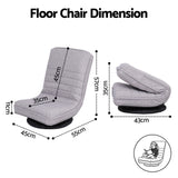 Ariss Swivel Floor Chair 360 Adjustable Foldable Lounge Seat Floor Sofa Chair Grey