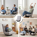 Artiss 2 Swivel Floor Chair 360 Adjustable Foldable Lounge Seat Floor Sofa Chair Grey