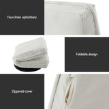 Artiss 2XFloor Chair Lounge Sofa Swivel Foldable Linen White