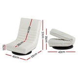 Artiss 4XFloor Chair Lounge Sofa Swivel Foldable Linen White