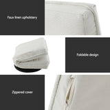 Artiss 4XFloor Chair Lounge Sofa Swivel Foldable Linen White