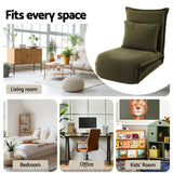Artiss Floor Lounge Sofa Bed Foldable Green