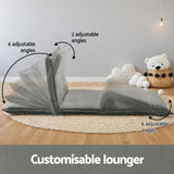 Artiss Floor Lounge Sofa Bed Foldable 2 Seater Grey