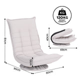 Artiss Swivel Floor Chair 5 Adjustable Foldable Lounge Seat Floor Sofa Chair Grey