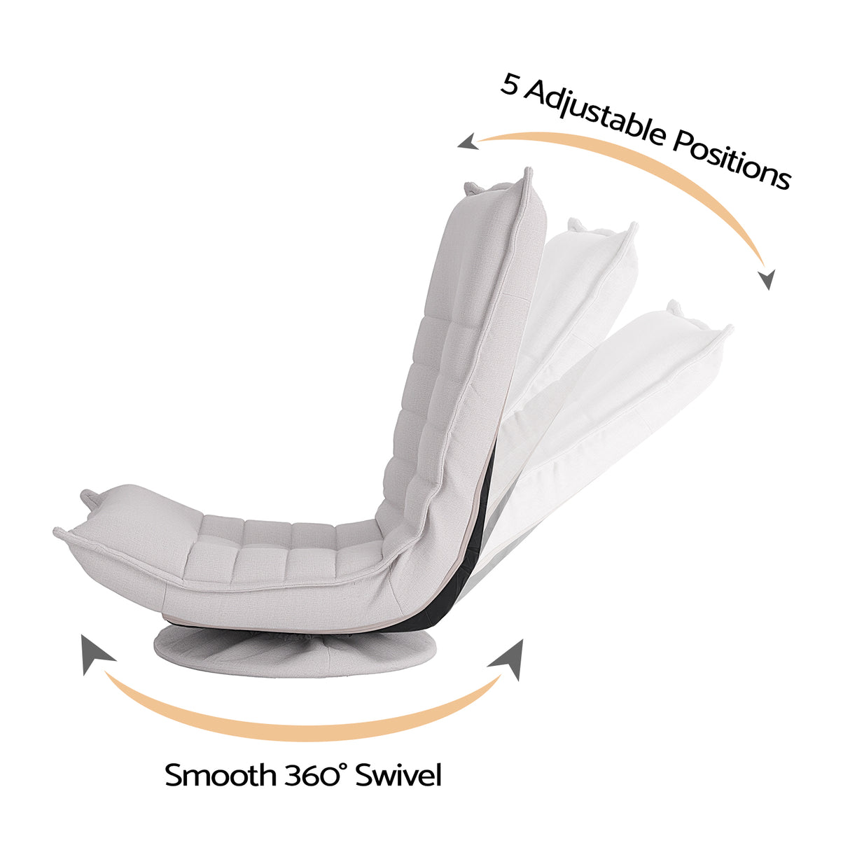 Artiss Swivel Floor Chair 5 Adjustable Foldable Lounge Seat Floor Sofa Chair Grey