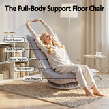 Artiss Swivel Floor Chair 5 Adjustable Foldable Lounge Seat Floor Sofa Chair Grey