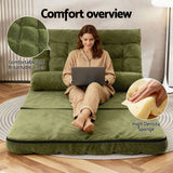 ArtissLounge Sofa Bed 2 seater Green Fabric
