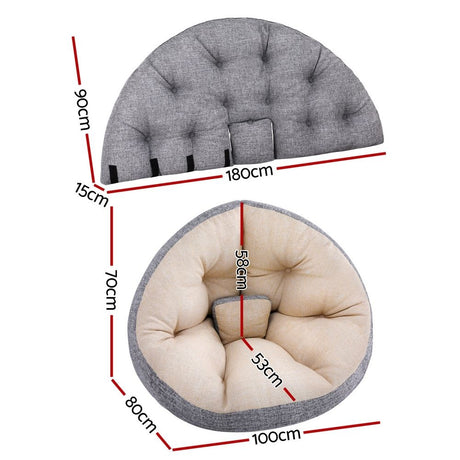 Artiss Floor Lounge Sofa Bed Chair Foldable Washable Beige