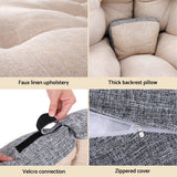 Artiss Floor Lounge Sofa Bed Chair Foldable Washable Beige