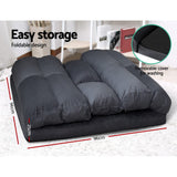 Adjustable Lounge Sofa Bed Suede Charcoal