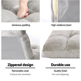 Artiss 4X Lounge Sofa Bed Flannel Fabric Grey