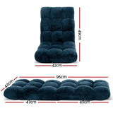 Artiss Floor Lounge Sofa Bed Flannel Fabric Navy