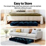Artiss Floor Lounge Sofa Bed Flannel Fabric Navy