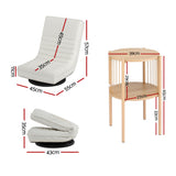 Artiss Floor Lounge Folding Swivel Sofa Chair and 2 Tier Round End Side Table Set