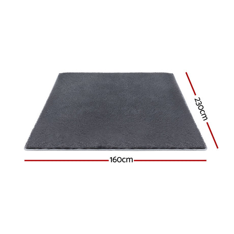 Artiss Floor Rug 160x230cm Plush Area Shaggy Rug Living Room Bedroom Carpet Grey