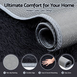 Artiss Floor Rug 200x290cm Plush Area Shaggy Rug Living Room Bedroom Carpet Black