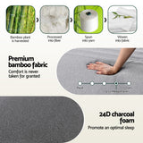 Giselle Bedding Cool Gel Memory Foam Mattress Charcoal 7-Zone Washable Bamboo Cover 15cm King Single
