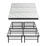 Giselle Folding Bed with Mattress Queen Portable Foldable Guest Bed Bamboo Cover
