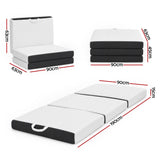 Giselle Folding Mattress Single 15cm Foldable Trifold Tencel Floor Guest Bed Mat