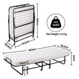 ARTISS Folding Bed with Mattress, Portable Rollaway 150kg Capacity 190CM