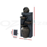 Gardeon Solar Water Feature Cascading Fountain 5 Tiered Bowl Bird Bath 99CM