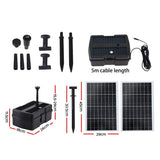 Gardeon Solar Submersible Water Pond Fountain Pump with Filter Box 6FT 1190L/H