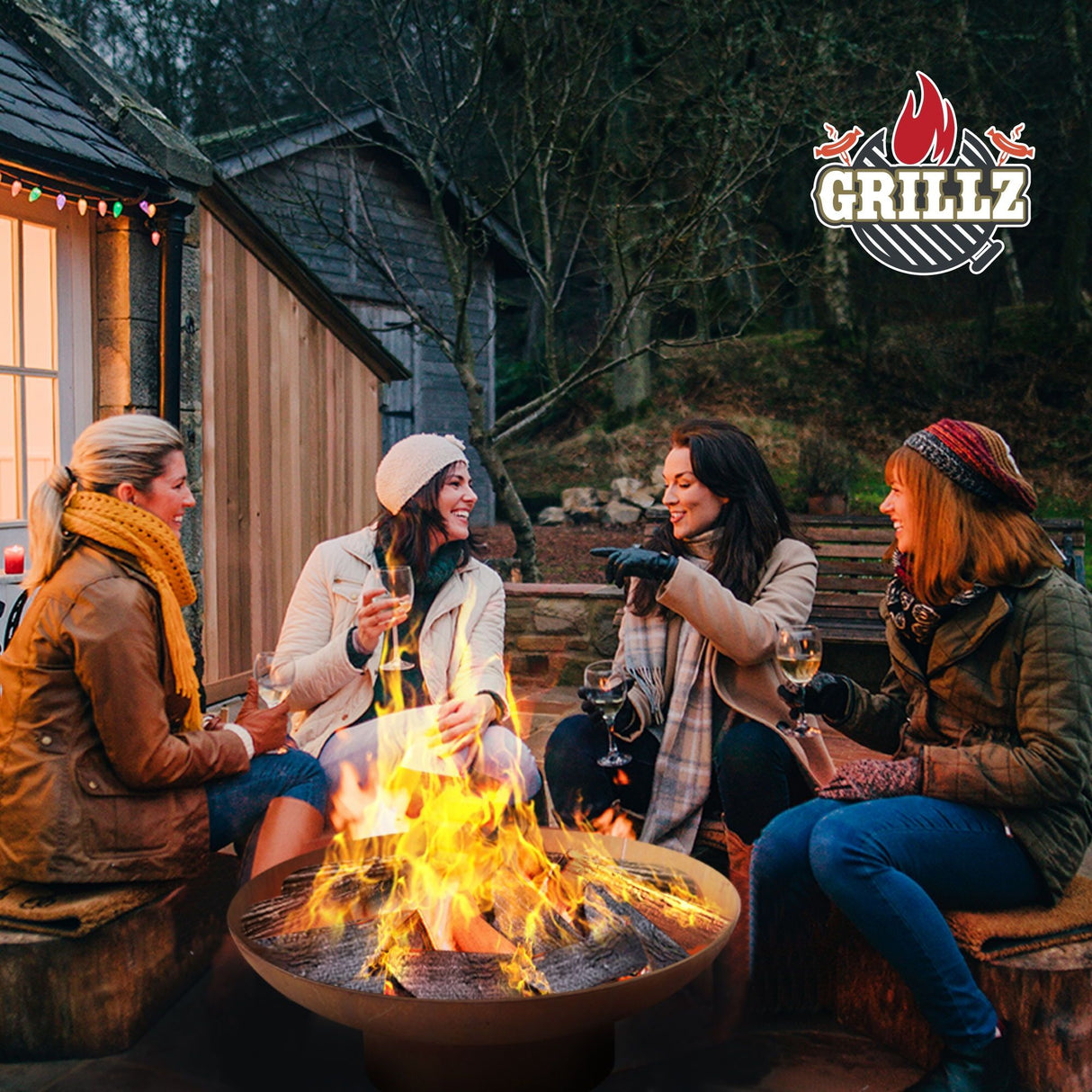 Grillz Fire Pit Bowl Cast Iron Rustic 70cm