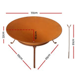Grillz 70cm Fire Pit Rustic Iron Bowl Outdoor