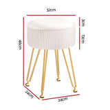 Artiss Ottoman Storage Foot Stool Vanity Velvet Round White