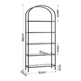 Artiss 5 Tiers Bookshelf Industrial Etagere Bookcase Display Shelf Black